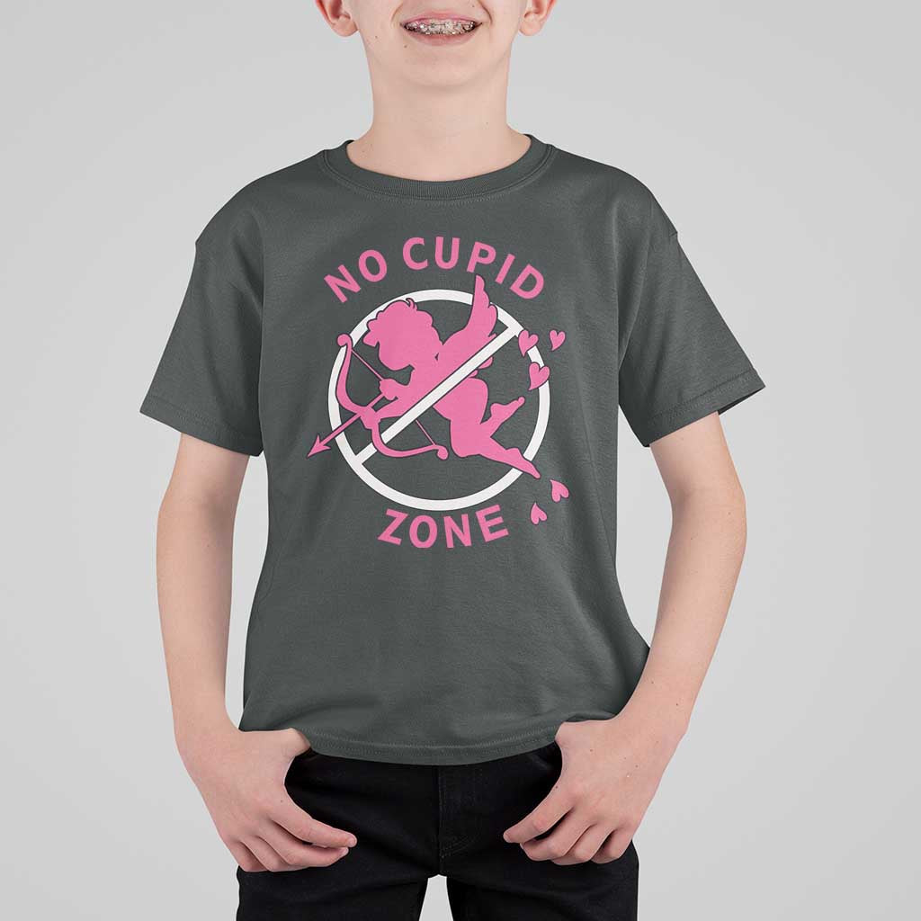 Funny Anti Valentine's Day T Shirt For Kid No Cupid Zone