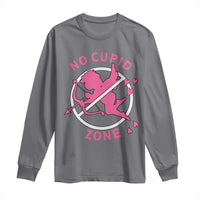 Funny Anti Valentine's Day Long Sleeve Shirt No Cupid Zone