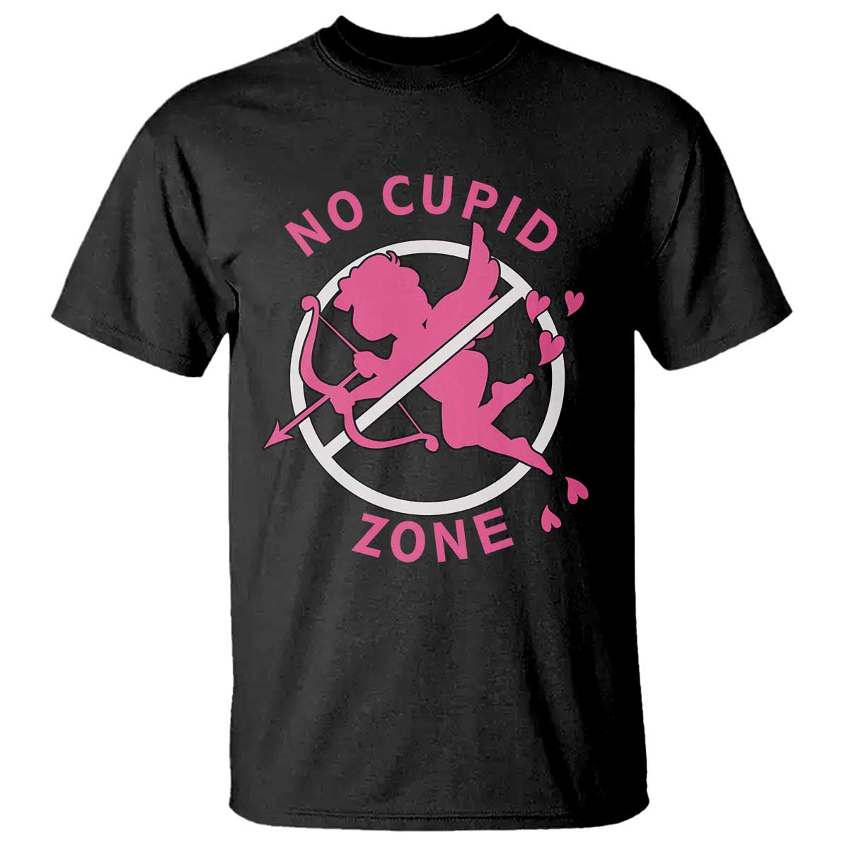 Funny Anti Valentine's Day T Shirt No Cupid Zone