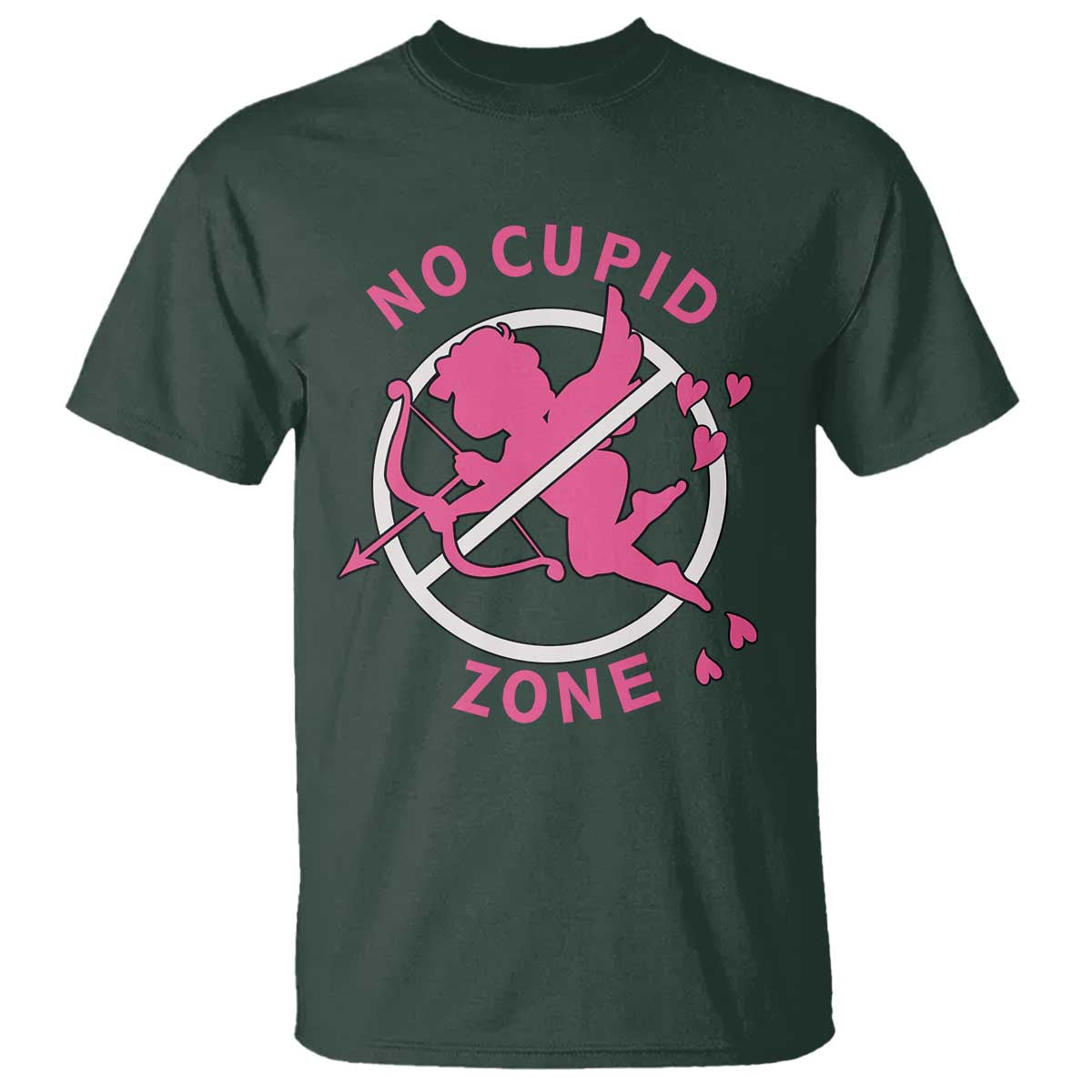 Funny Anti Valentine's Day T Shirt No Cupid Zone