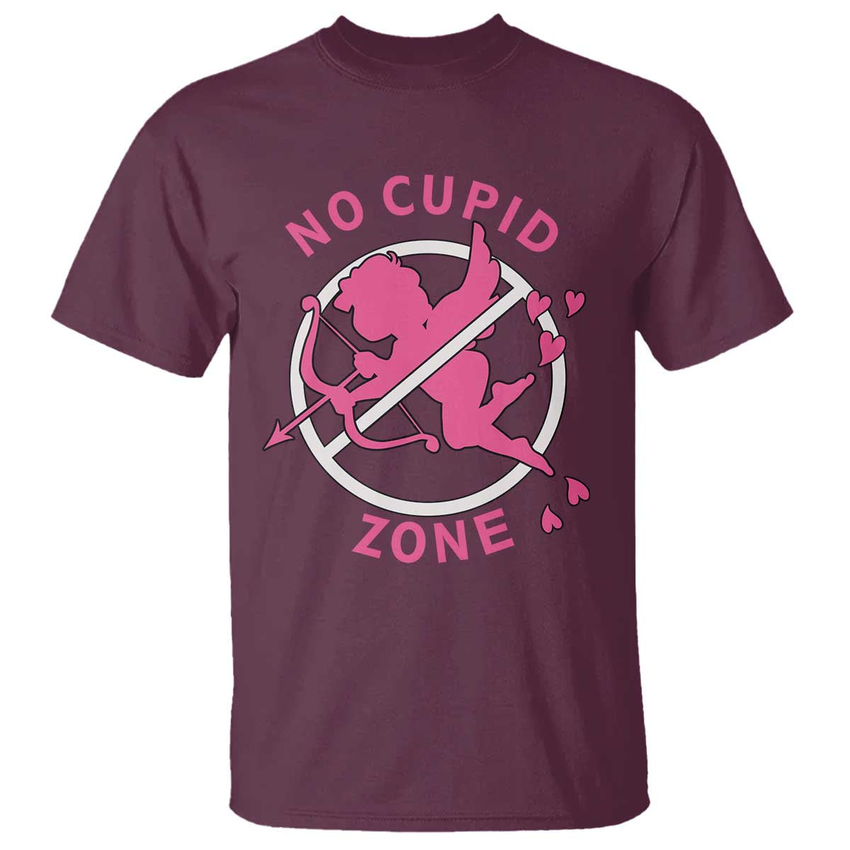 Funny Anti Valentine's Day T Shirt No Cupid Zone