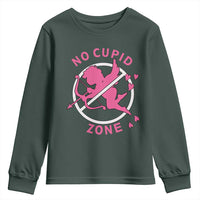 Funny Anti Valentine's Day Youth Sweatshirt No Cupid Zone