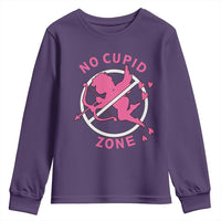 Funny Anti Valentine's Day Youth Sweatshirt No Cupid Zone