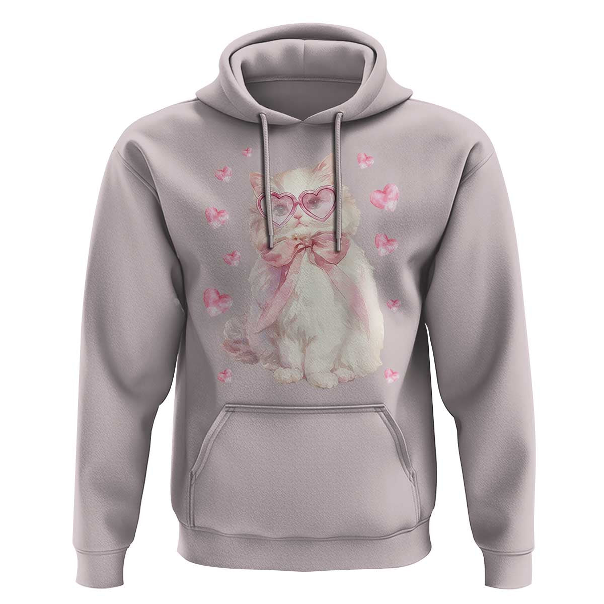 Funny Valentine's Day Cute Heart Cat Hoodie