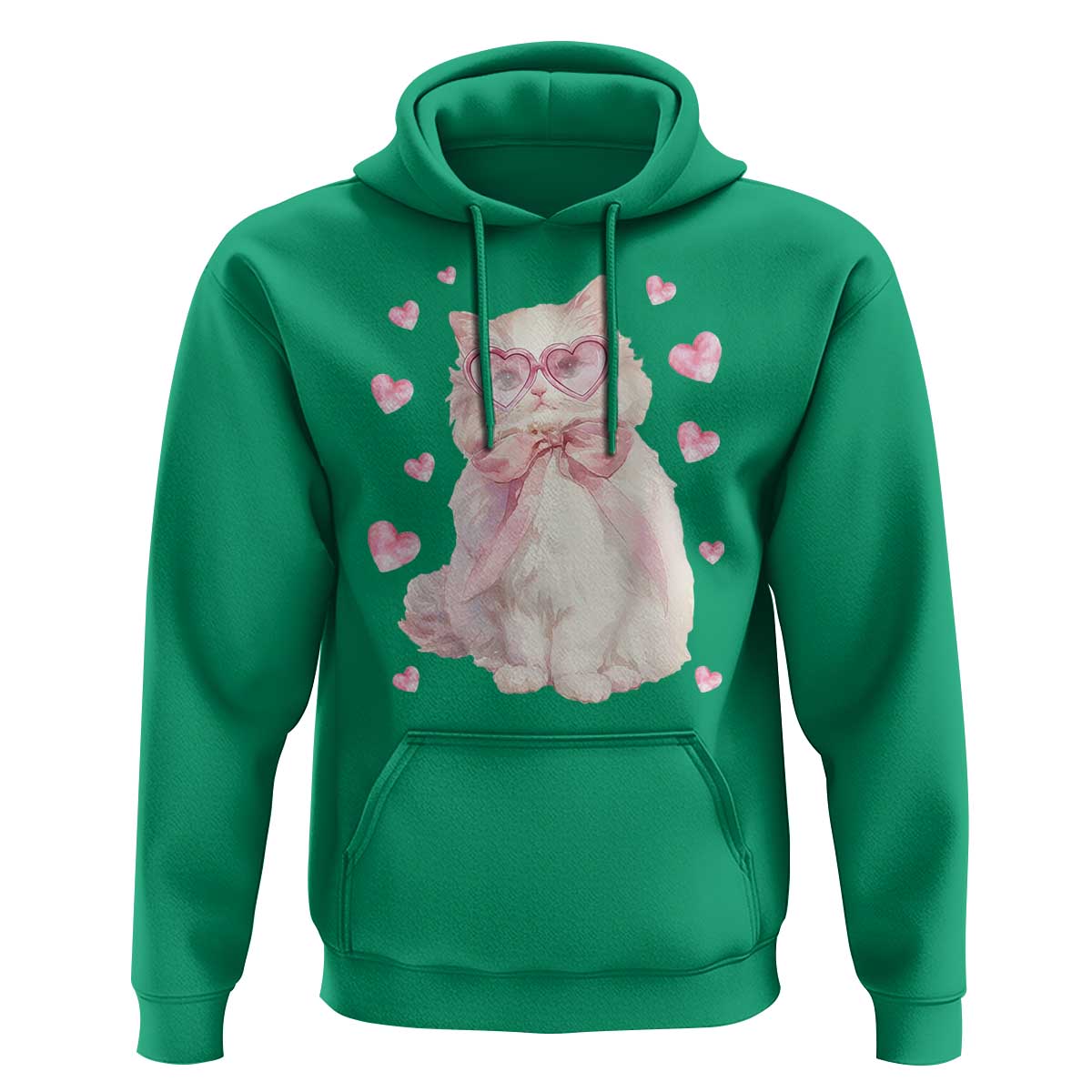 Funny Valentine's Day Cute Heart Cat Hoodie