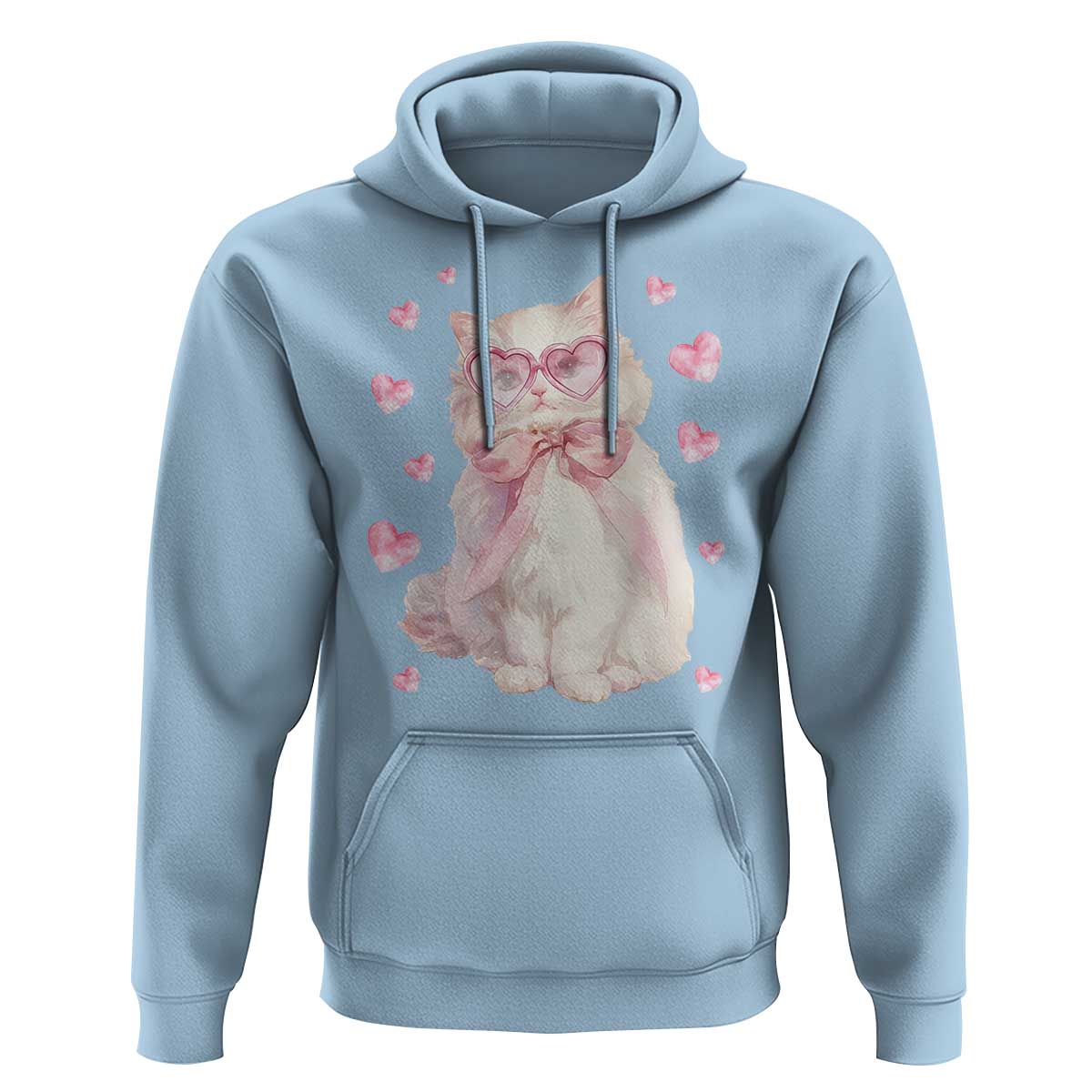 Funny Valentine's Day Cute Heart Cat Hoodie