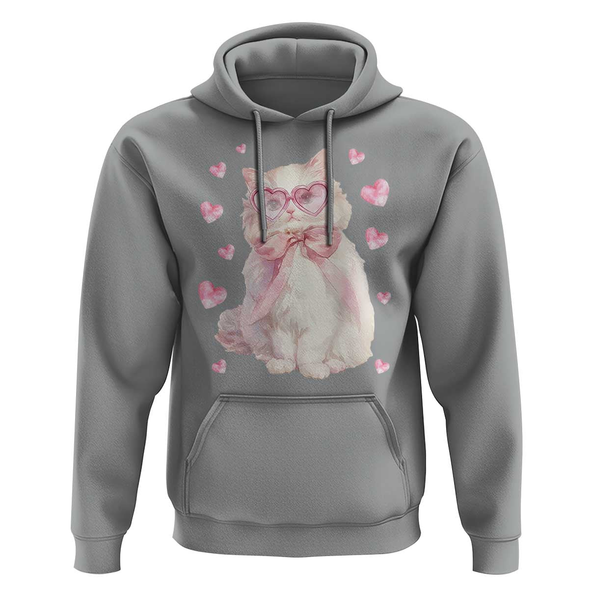 Funny Valentine's Day Cute Heart Cat Hoodie