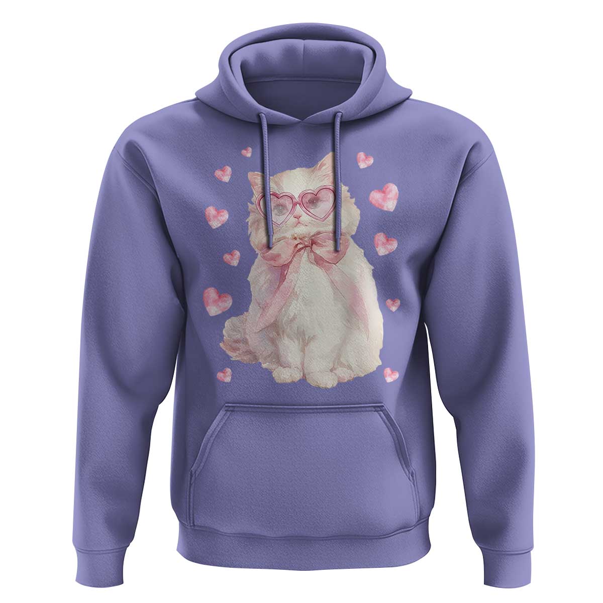 Funny Valentine's Day Cute Heart Cat Hoodie