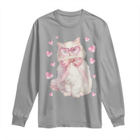 Funny Valentine's Day Cute Heart Cat Long Sleeve Shirt