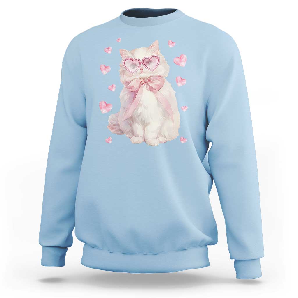 Funny Valentine's Day Cute Heart Cat Sweatshirt