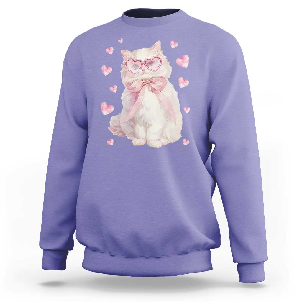 Funny Valentine's Day Cute Heart Cat Sweatshirt