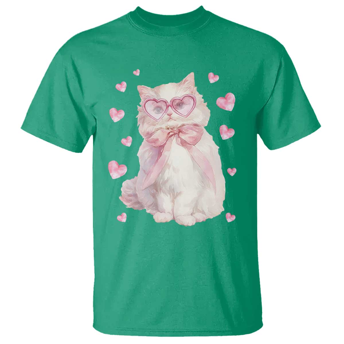 Funny Valentine's Day Cute Heart Cat T Shirt