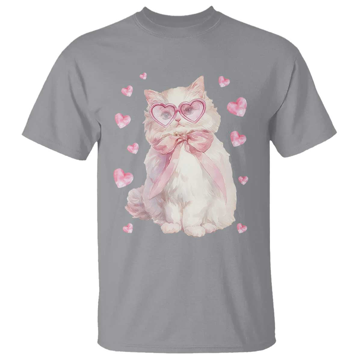 Funny Valentine's Day Cute Heart Cat T Shirt
