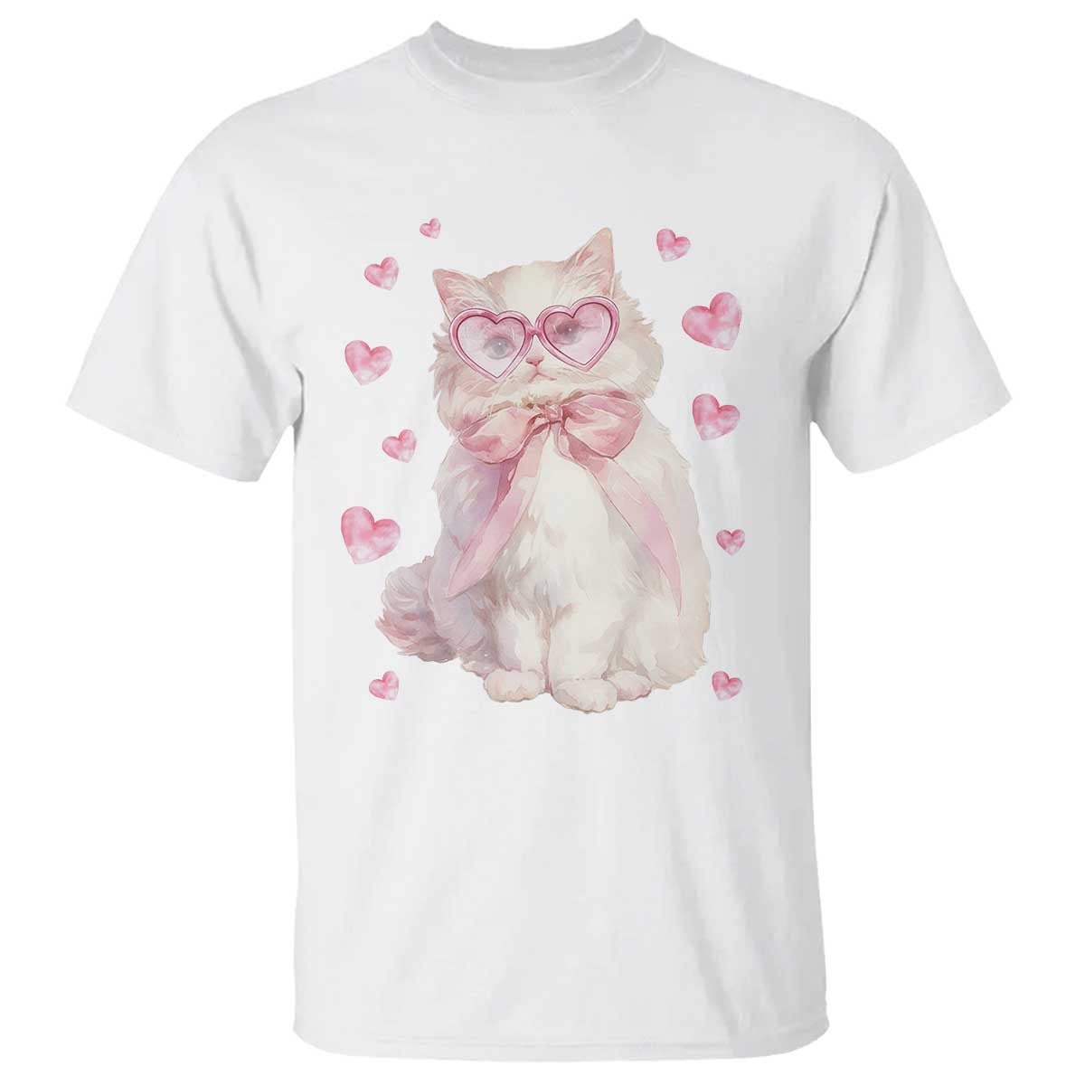 Funny Valentine's Day Cute Heart Cat T Shirt