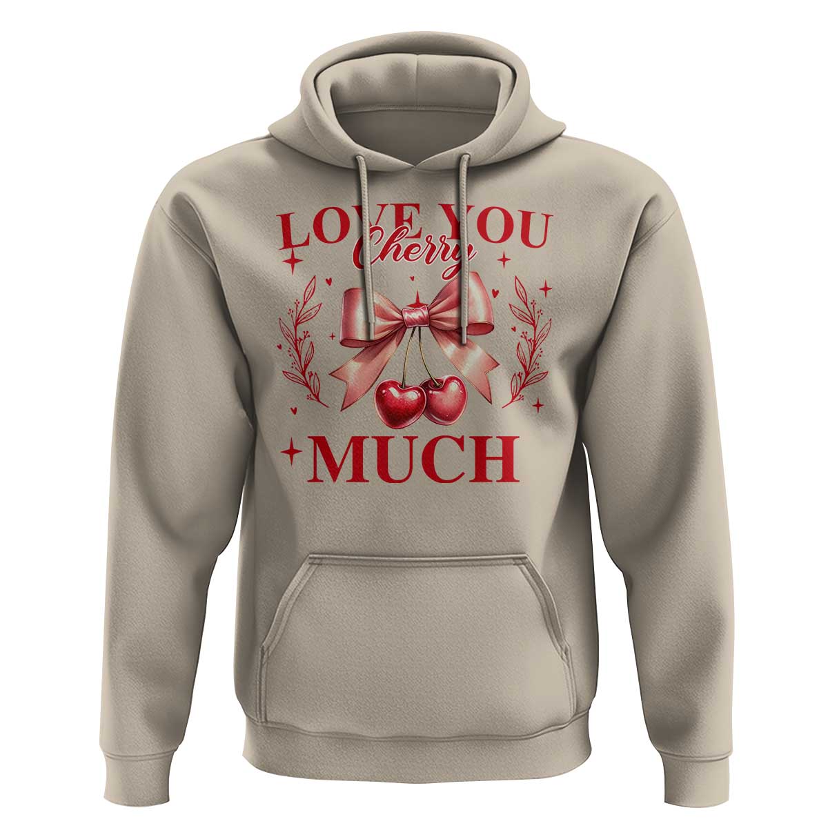 Funny Valentine's Day Coquette Hoodie I Love You Cherry Much