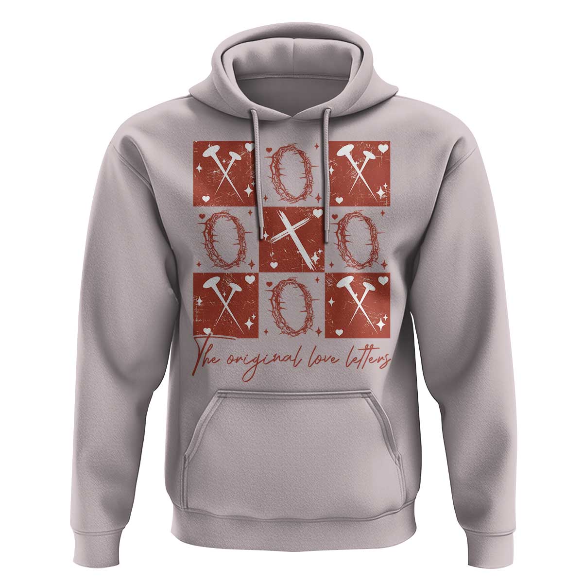 Christian Religious God Valentine's Day Hoodie The Original Love Letters Thorns Cross