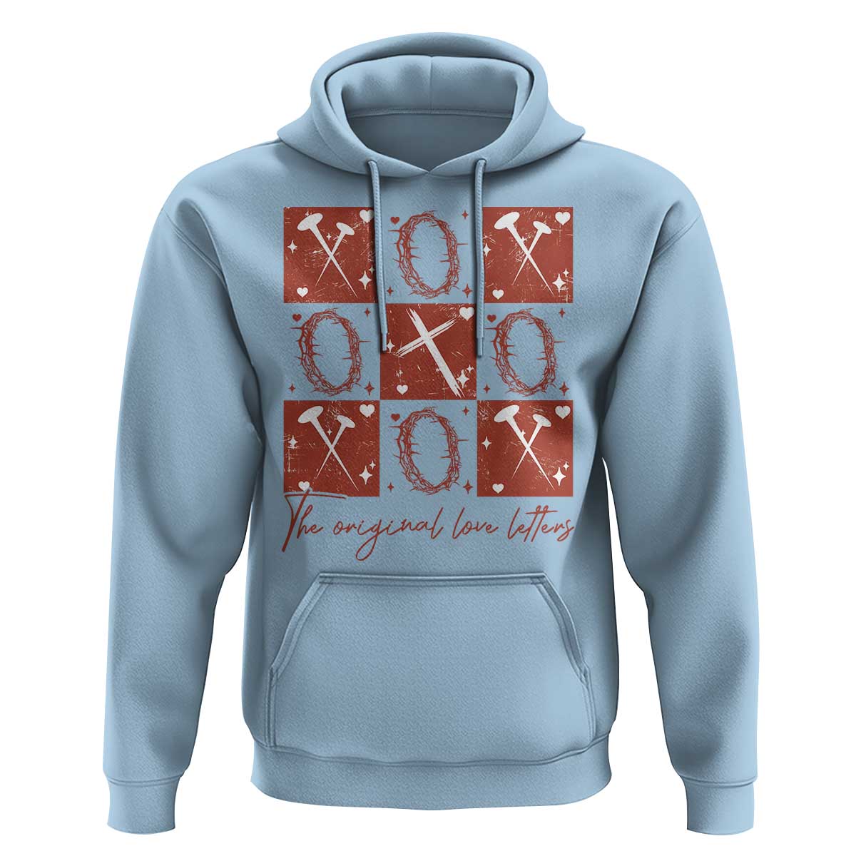 Christian Religious God Valentine's Day Hoodie The Original Love Letters Thorns Cross