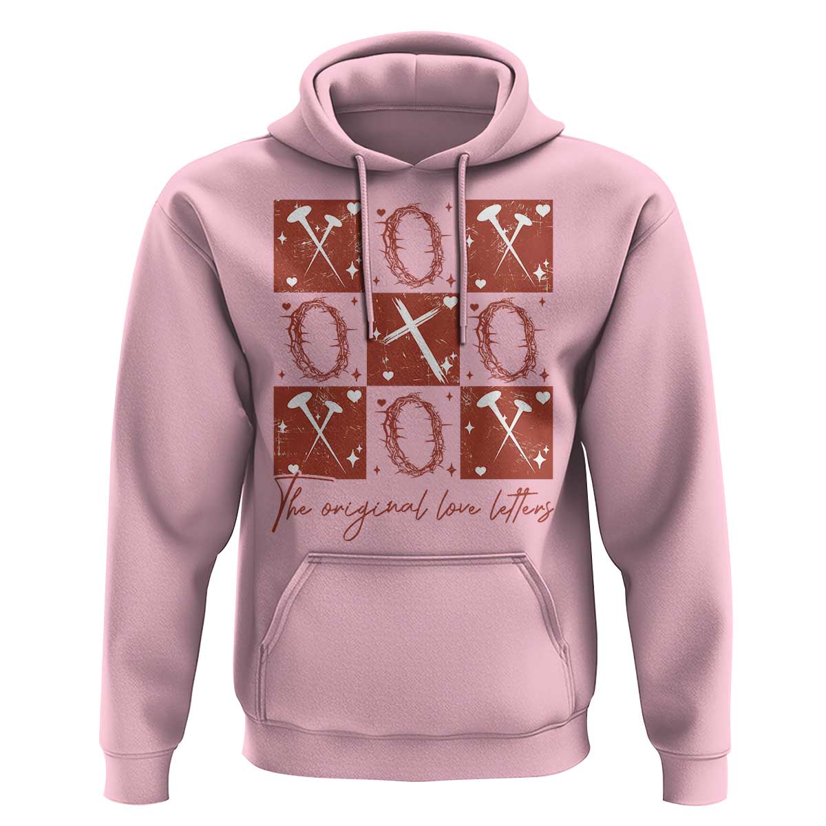 Christian Religious God Valentine's Day Hoodie The Original Love Letters Thorns Cross