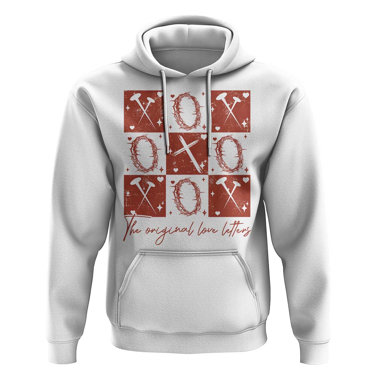 Christian Religious God Valentine's Day Hoodie The Original Love Letters Thorns Cross