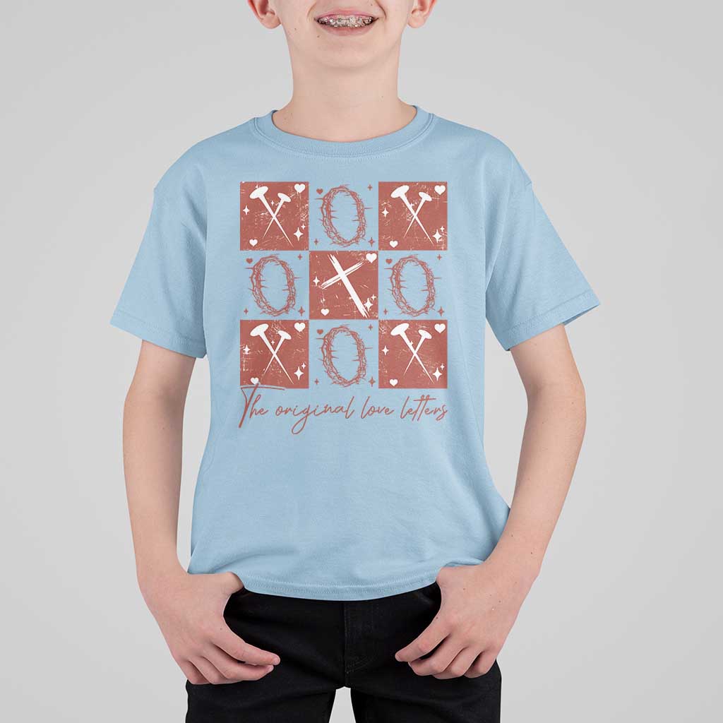 Christian Religious God Valentine's Day T Shirt For Kid The Original Love Letters Thorns Cross