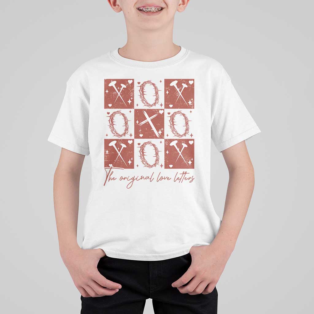 Christian Religious God Valentine's Day T Shirt For Kid The Original Love Letters Thorns Cross