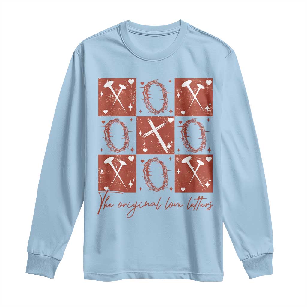 Christian Religious God Valentine's Day Long Sleeve Shirt The Original Love Letters Thorns Cross