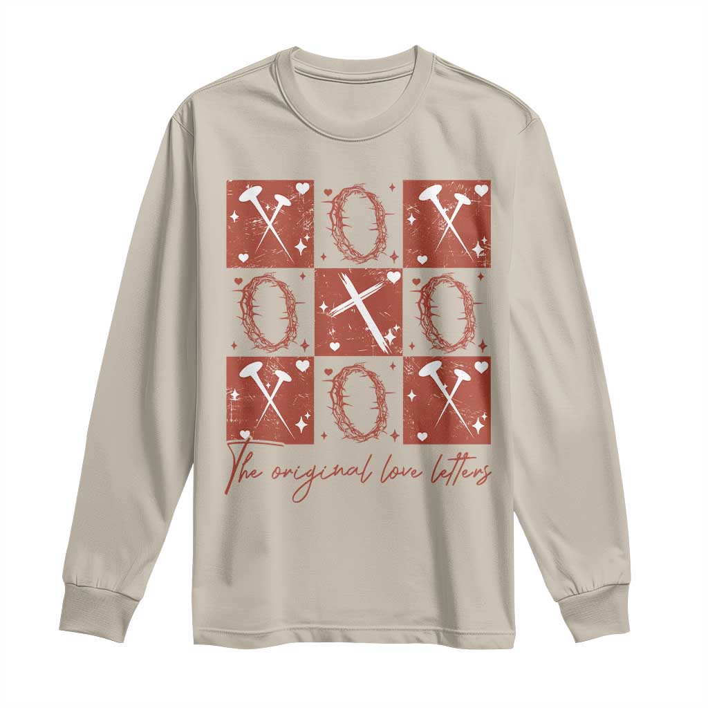 Christian Religious God Valentine's Day Long Sleeve Shirt The Original Love Letters Thorns Cross