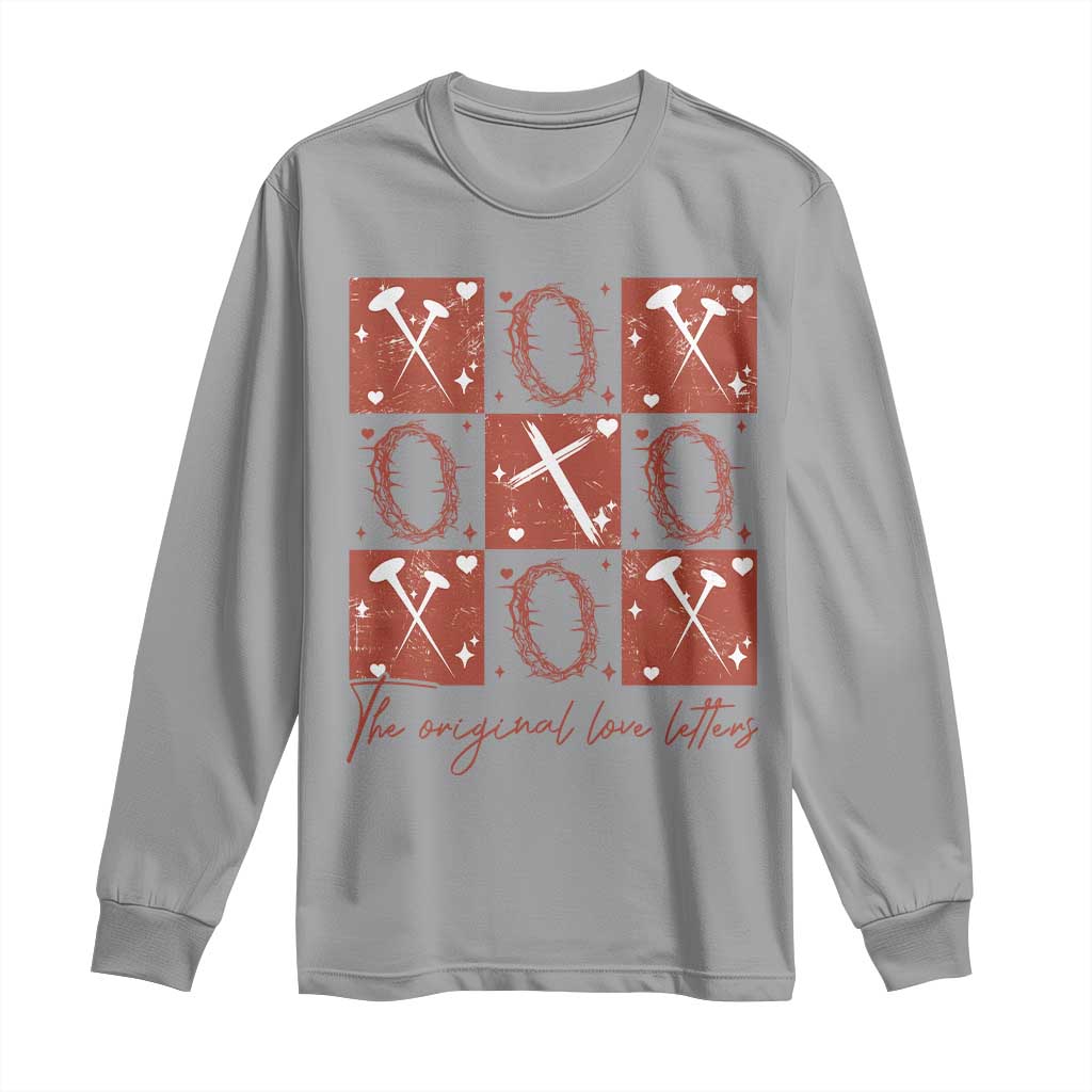 Christian Religious God Valentine's Day Long Sleeve Shirt The Original Love Letters Thorns Cross