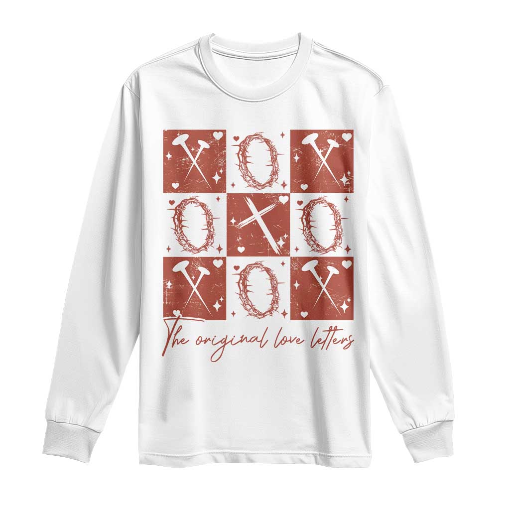 Christian Religious God Valentine's Day Long Sleeve Shirt The Original Love Letters Thorns Cross