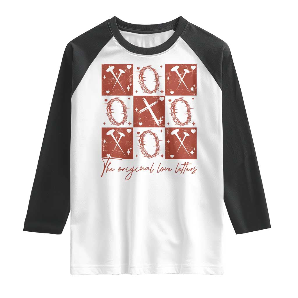 Christian Religious God Valentine's Day Raglan Shirt The Original Love Letters Thorns Cross