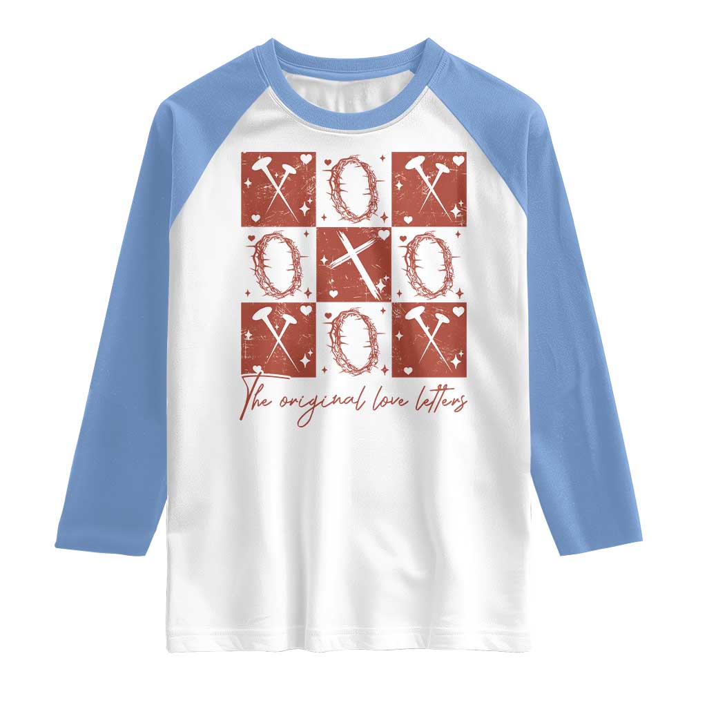 Christian Religious God Valentine's Day Raglan Shirt The Original Love Letters Thorns Cross