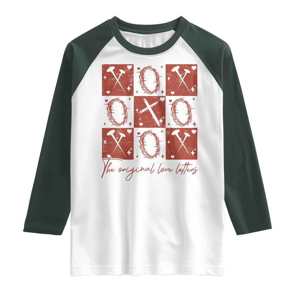 Christian Religious God Valentine's Day Raglan Shirt The Original Love Letters Thorns Cross