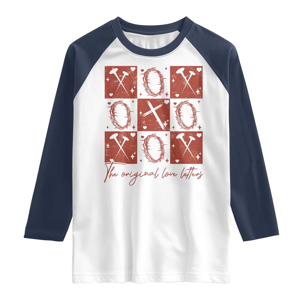 Christian Religious God Valentine's Day Raglan Shirt The Original Love Letters Thorns Cross