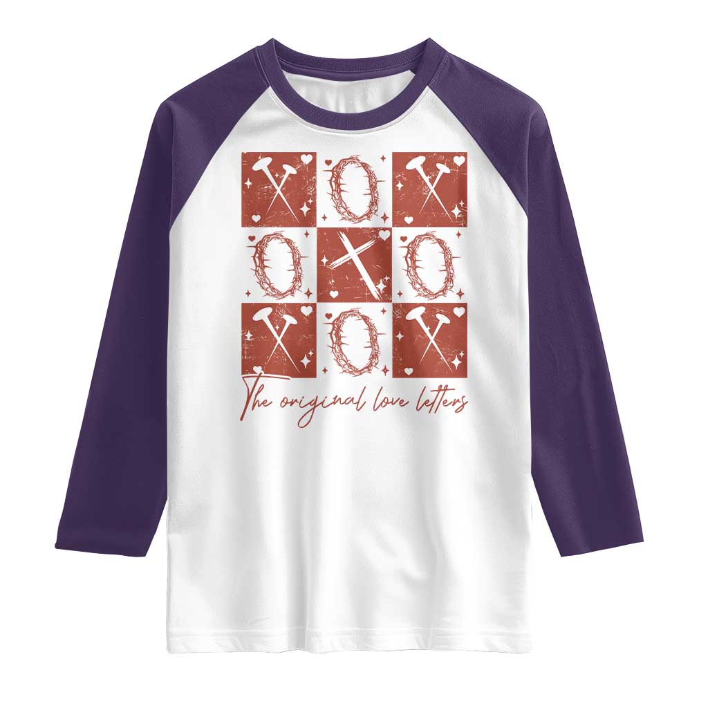 Christian Religious God Valentine's Day Raglan Shirt The Original Love Letters Thorns Cross