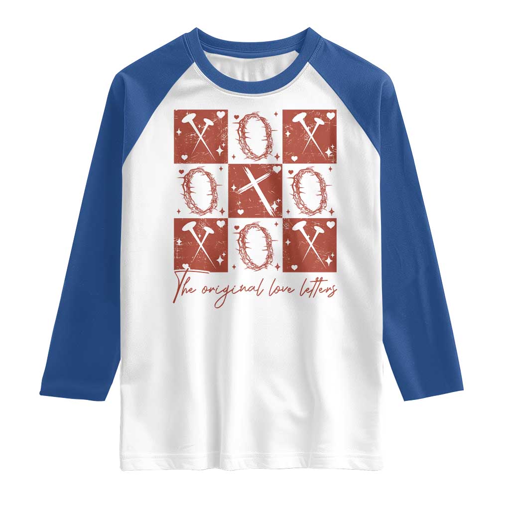 Christian Religious God Valentine's Day Raglan Shirt The Original Love Letters Thorns Cross