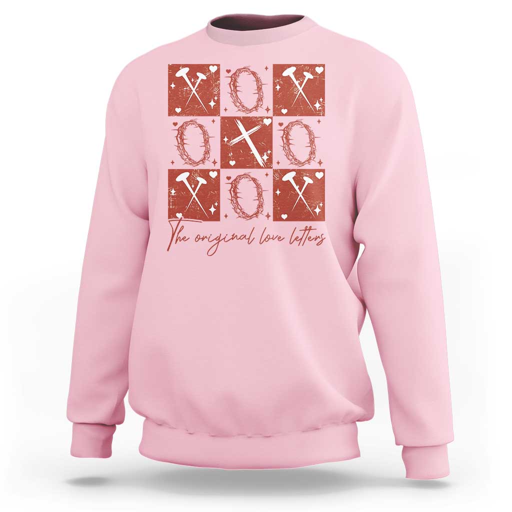 Christian Religious God Valentine's Day Sweatshirt The Original Love Letters Thorns Cross
