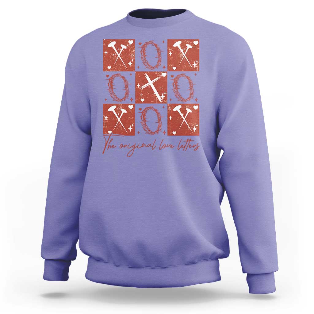 Christian Religious God Valentine's Day Sweatshirt The Original Love Letters Thorns Cross