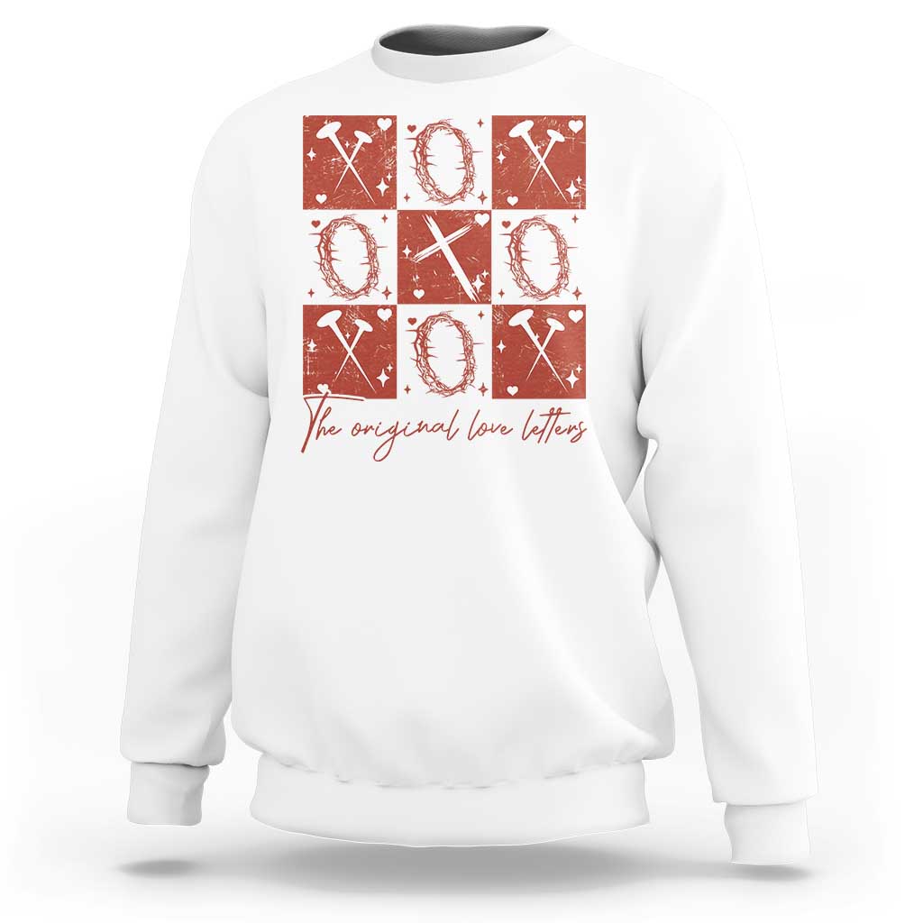 Christian Religious God Valentine's Day Sweatshirt The Original Love Letters Thorns Cross