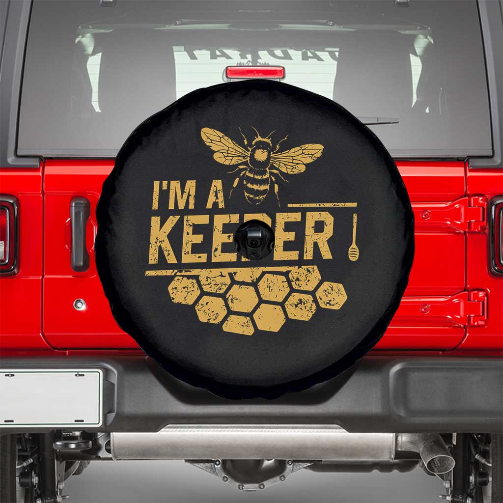 I Am A Keeper Spare Tire Cover Honey Bee Apiarist Funny Beekeeping