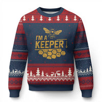 I Am A Keeper Ugly Christmas Sweater Honey Bee Apiarist Funny Beekeeping