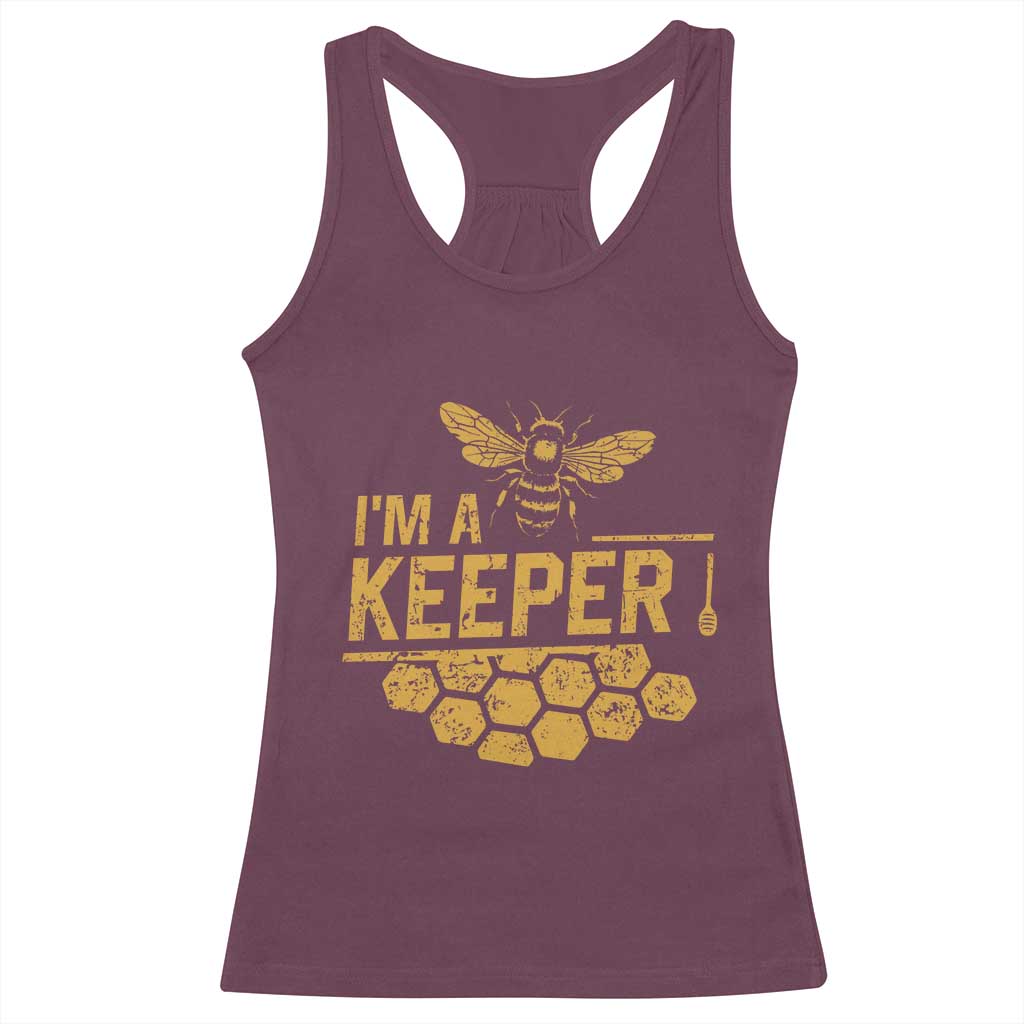 I Am A Keeper Racerback Tank Top Honey Bee Apiarist Funny Beekeeping