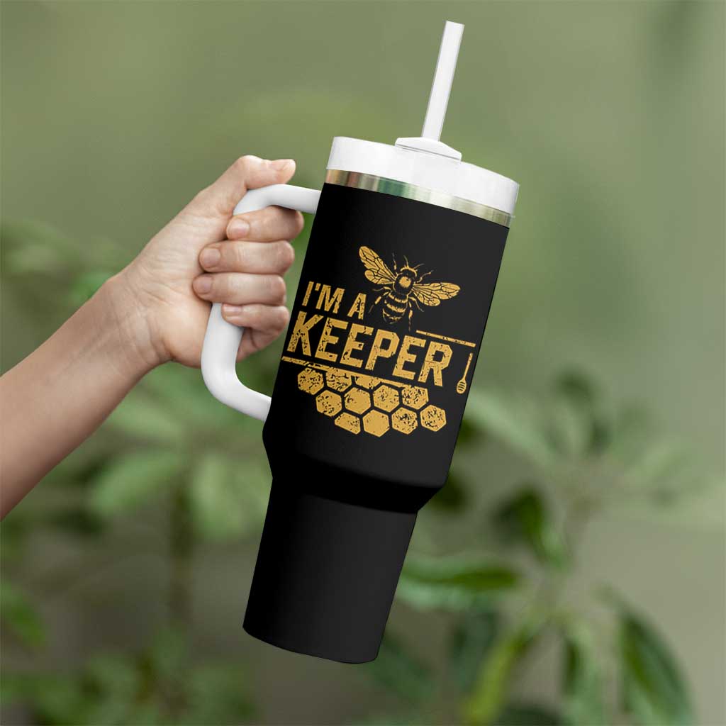 I Am A Keeper Tumbler With Handle Honey Bee Apiarist Funny Beekeeping