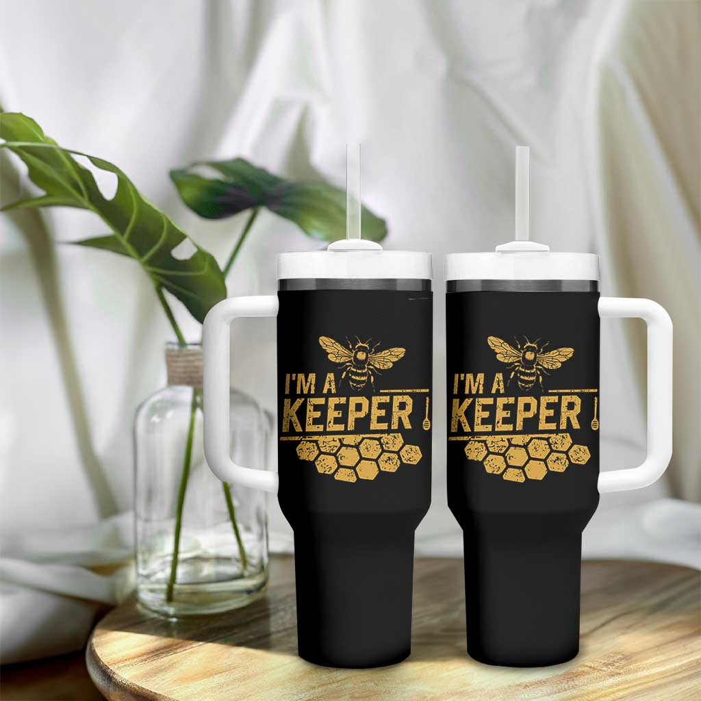 I Am A Keeper Tumbler With Handle Honey Bee Apiarist Funny Beekeeping
