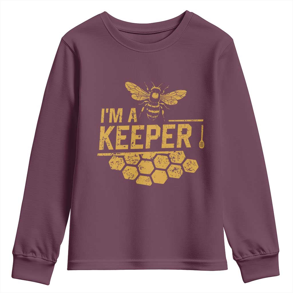 I Am A Keeper Youth Sweatshirt Honey Bee Apiarist Funny Beekeeping