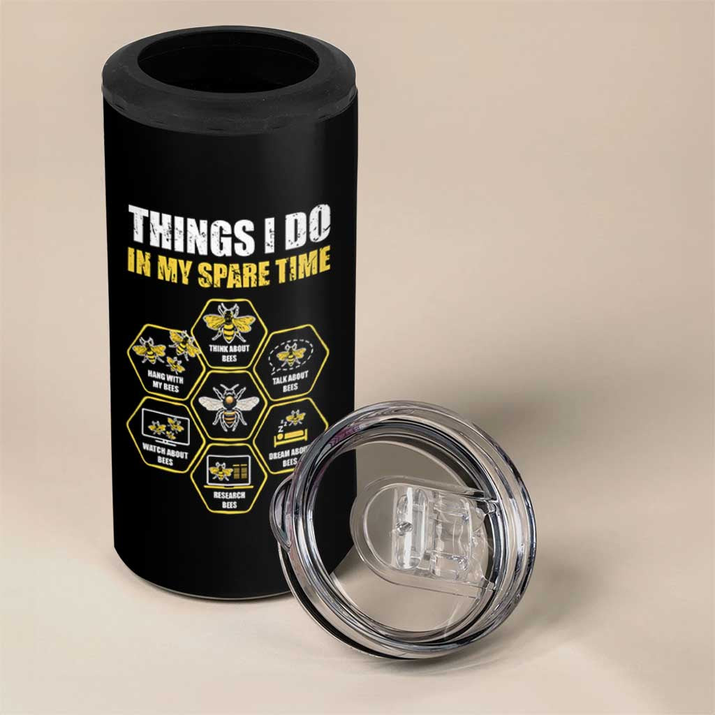 Funny Beekeeper 4 in 1 Can Cooler Tumbler Things I Do in My Spare Time Beekeeping