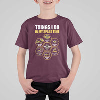 Funny Beekeeper T Shirt For Kid Things I Do in My Spare Time Beekeeping