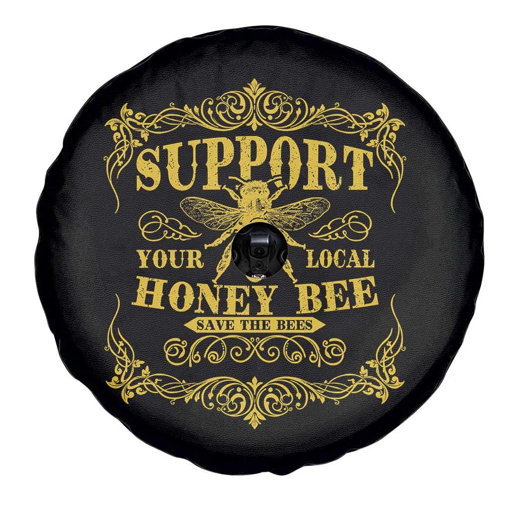 Funny Beekeeping Spare Tire Cover Support Your Local Honey Bee Beekeeper