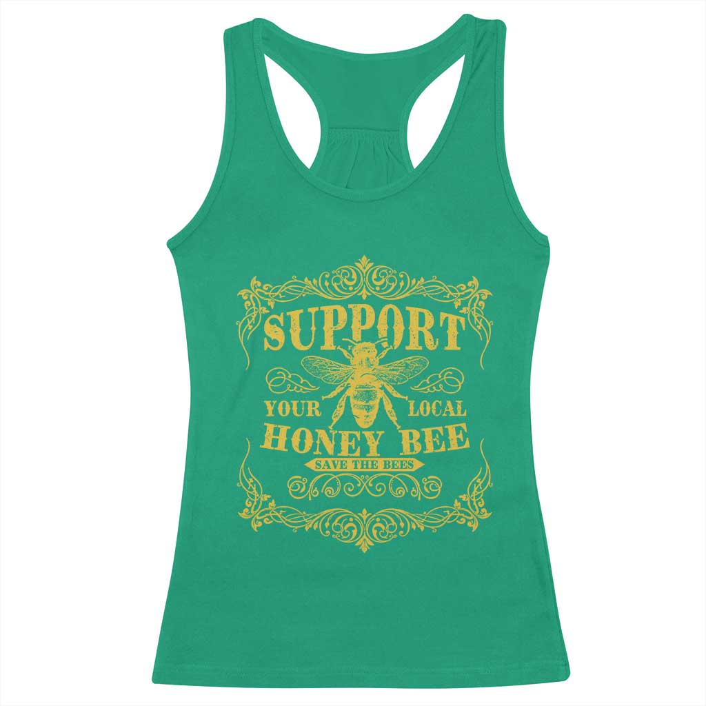Funny Beekeeping Racerback Tank Top Support Your Local Honey Bee Beekeeper