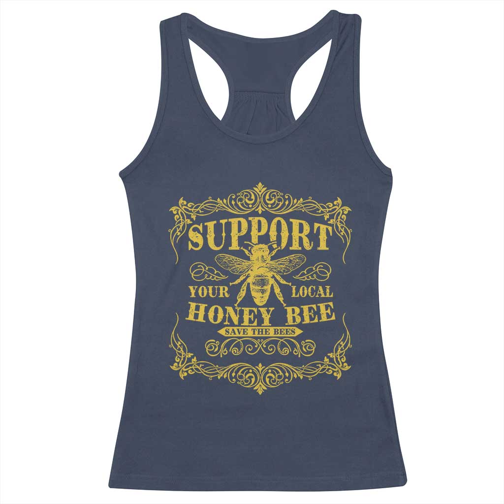 Funny Beekeeping Racerback Tank Top Support Your Local Honey Bee Beekeeper