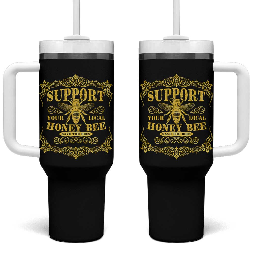 Funny Beekeeping Tumbler With Handle Support Your Local Honey Bee Beekeeper